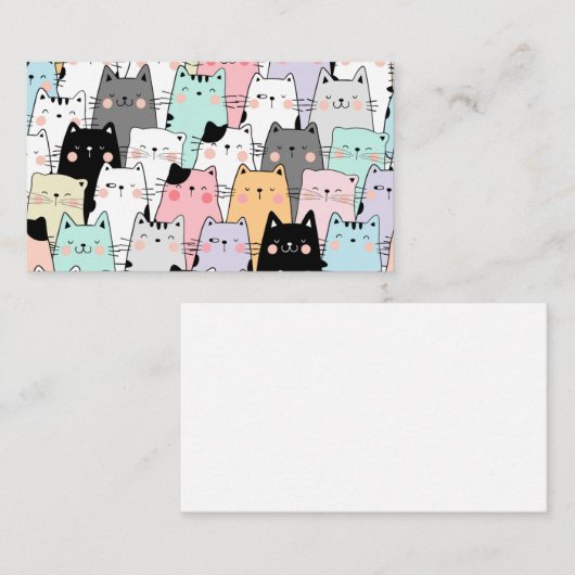 Leere Notecard mit Katzen Mitteilungskarte (Vorne/Hinten)