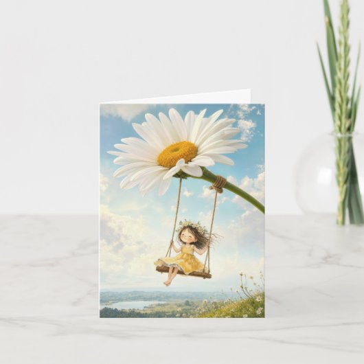 Leere Notizkarte Daisy Swing Karte (Vorderseite)