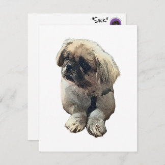 Leere Pekingese-Karte mit "Sink" Dankeskarte