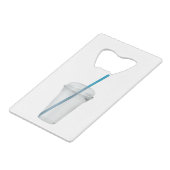 Leere Plastikglätter mit Stroh Geldbeutel Flaschenöffner (Vorderseite Schrägansicht)