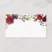 Leere Platzkarten White Roses Gold Geometric (Vorderseite)