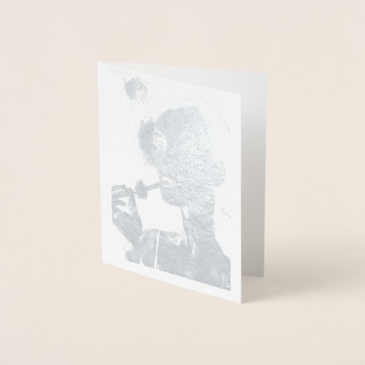 Leere - Raucherin in schleichender Silberfolie Folienkarte (Vorderseite)