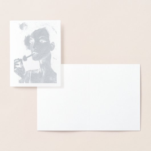 Leere - Raucherin in schleichender Silberfolie Folienkarte (Anzeige)