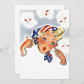 Leere Retro Kracher-Sommer-Überraschungs-Einladung Einladung (Vorne/Hinten)