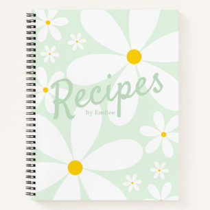 Leere Rezept   Elegante Daisy-Blume (Minze) Notizblock