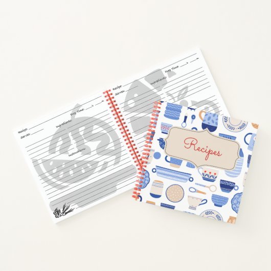 Leere Rezept Kochbuch schreiben Notizblock (Innenseite)