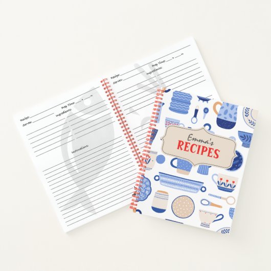 Leere Rezept Kochbuch schreiben Notizblock (Innenseite)