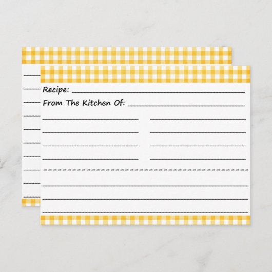 Leere Rezeptionskarten: Gingham Dreams Postkarte (Vorne/Hinten)