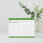 Leere Rezeptionskarten: Grüne Streifen Postkarte (Stehend Vorderseite)