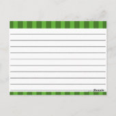 Leere Rezeptionskarten: Grüne Streifen Postkarte (Rückseite)