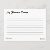 Leere Rezeptionskarten Postkarte (Rückseite)