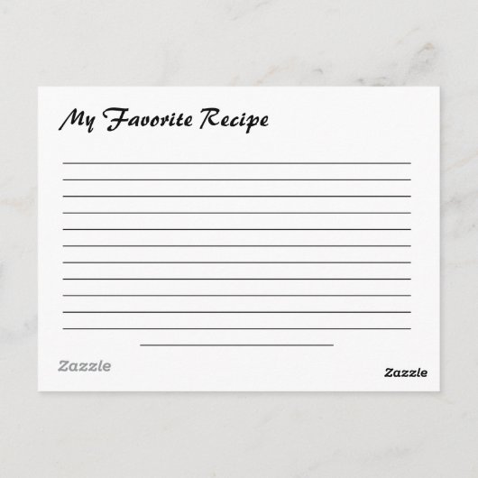 Leere Rezeptionskarten Postkarte (Rückseite)