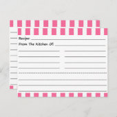 Leere Rezeptionskarten: Rosa und weiße Streifen Postkarte (Vorne/Hinten)