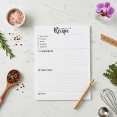 Leere Rezeptseiten / Papiere | Refill Minimalist Notizblock