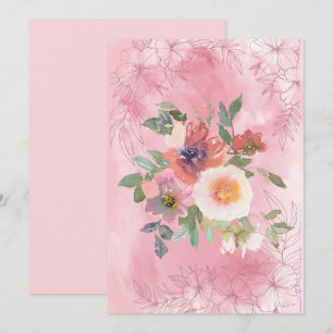 Leere rosa Aquarellblumen für jeden Anlass Ankündigung