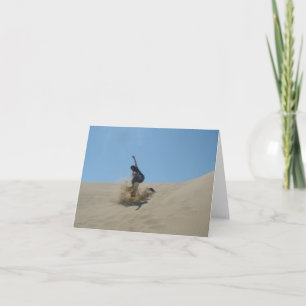 Leere Sand-Surfing-Grußkarten Karte
