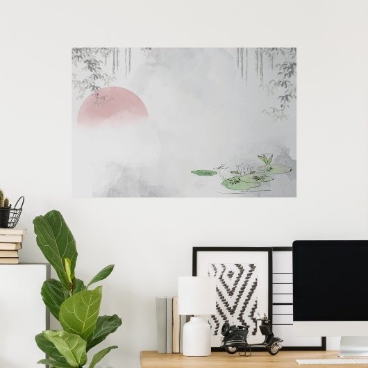 Leere schlichte Blattstruktur Poster (Heimbüro)