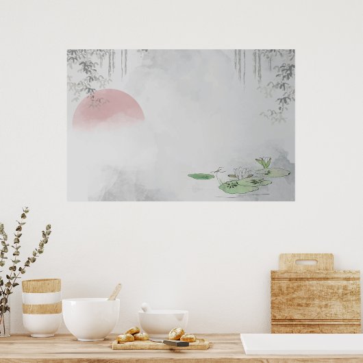 Leere schlichte Blattstruktur Poster (Küche)