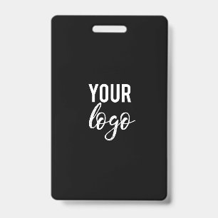 Leere schwarze DIY-Vorlage Ihr Logo hier Mitarbeit Ausweis