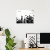 Leere Skilift // Schwarzer und Weißer Winter Poster (Heimbüro)