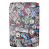 Leere Soda-und Bier-Dosen Badematte (Vorderseite Vertikal)