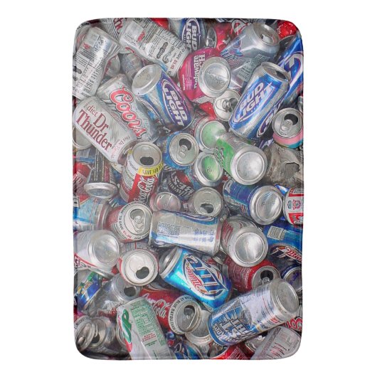 Leere Soda-und Bier-Dosen Badematte (Vorderseite Vertikal)