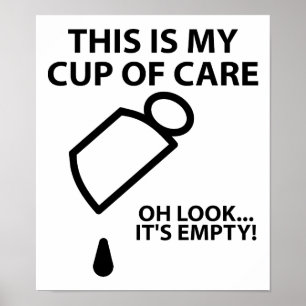 Leere Tasse Sorge Lustiges Poster