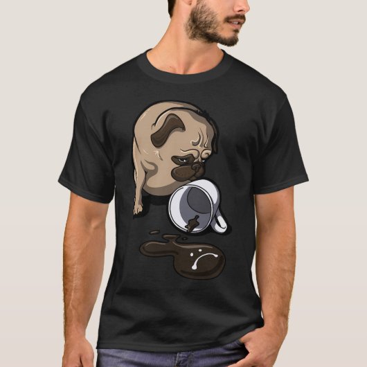 Leere Tasse Trauriger Mops T-Shirt (Vorderseite)