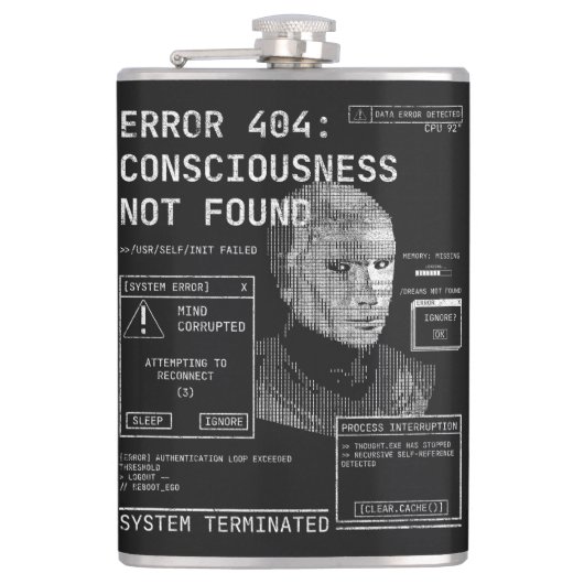 Leere - Techno-Brutalist Streetwear Desgin Flachmann (Vorderseite)