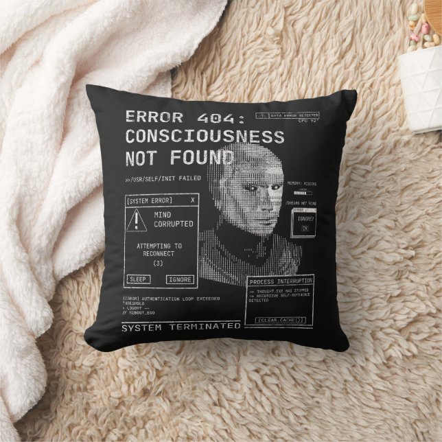 Leere - Techno-Brutalist Streetwear Desgin Kissen (Decke)