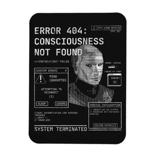 Leere - Techno-Brutalist Streetwear Desgin Magnet (Vertikal)
