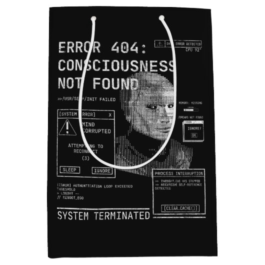 Leere - Techno-Brutalist Streetwear Desgin Mittlere Geschenktüte (Vorderseite)