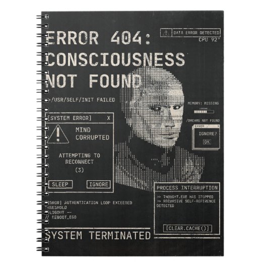 Leere - Techno-Brutalist Streetwear Desgin Notizblock (Vorderseite)