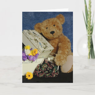 Leere Teddybär-Anmerkungs-Karte mit wirklichem Karte