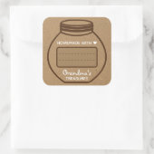 Leere Textbox Kraft Papier Brown Jar Labels Niedli Quadratischer Aufkleber (Tasche)