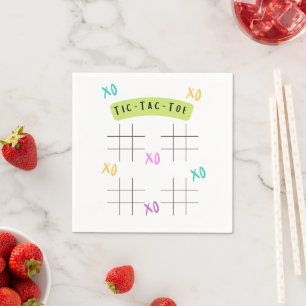 Leere Tic Tac Toe Gitter Party Tisch Spaß Spiel  Serviette