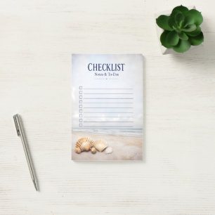 Leere To-Do-Checkliste Notizen Strandmuscheln