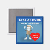 Leere Toilettenpapierrolle mit Sicherheitsnachrich Magnet (Vorderseite/Rückseite)