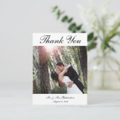Leere - Vert. B&W Custom Wedding Foto Vielen Dank Postkarte (Stehend Vorderseite)