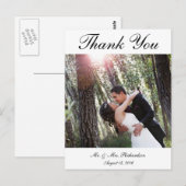 Leere - Vert. B&W Custom Wedding Foto Vielen Dank Postkarte (Vorne/Hinten)