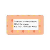 Leere Vier Ecken Pfirsichgelb gepolstertes Muster Adressaufkleber (Vorne)