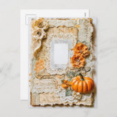 Leere Vintage Rahmen mit Pumpkins Feiertagspostkarte (Vorne/Hinten)