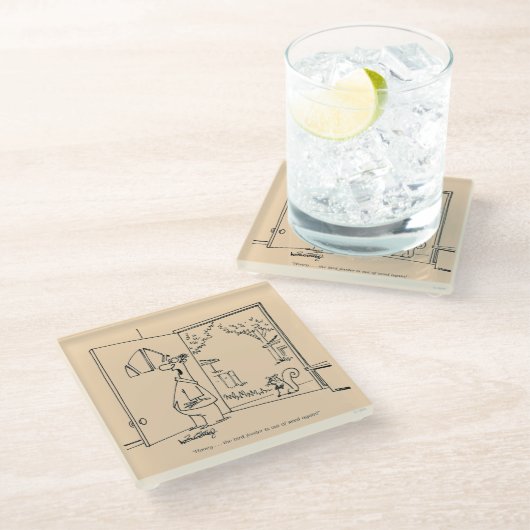 Leere Vogel-Zufuhr 2 Glasuntersetzer (Schrägansicht)