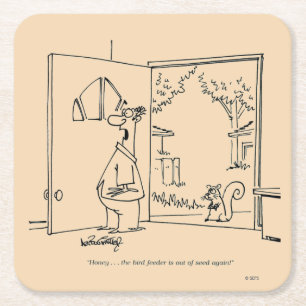 Leere Vogel-Zufuhr 2 Rechteckiger Pappuntersetzer