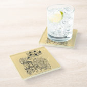 Leere Vogel-Zufuhr Glasuntersetzer (Schrägansicht)