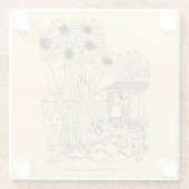 Leere Vogel-Zufuhr Glasuntersetzer (Rückseite)