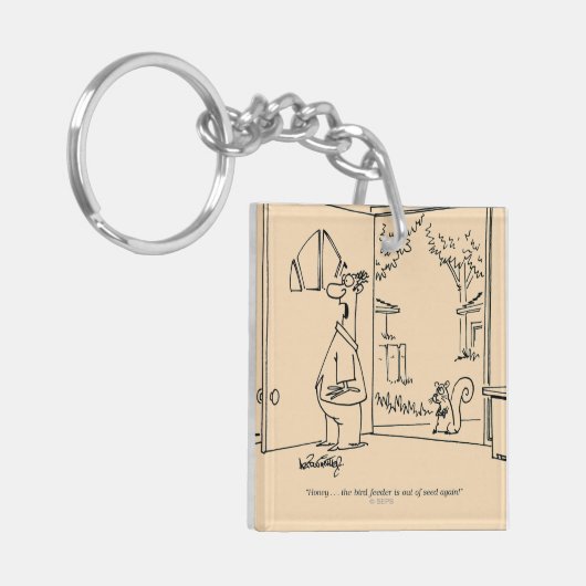 Leere Vogel-Zufuhr Schlüsselanhänger (Vorderseite links)
