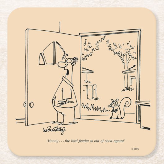 Leere Vogelzuführung 2 Rechteckiger Pappuntersetzer (Vorderseite)