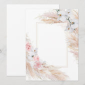 Leere Vorlage Florale Einladung/Save The Date (Vorne/Hinten)