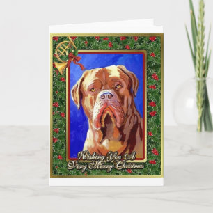 Leere Weihnachtskarte Dogue De Bordeaux Dog Feiertagskarte